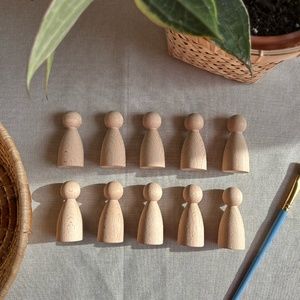 Wooden Peg People Figures | Montessori Toy | Wood Craft